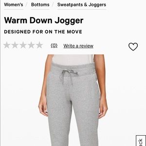 Women’s lululemon Warm Down Jogger size 6
